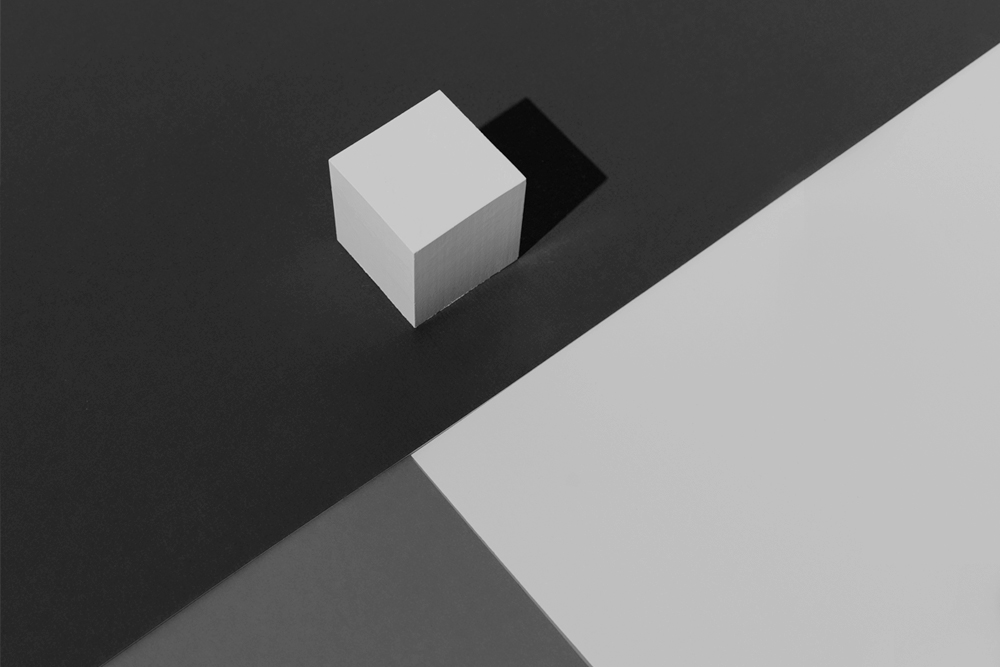 Geometrische Grafik als Ausdruck out of the box zu gehen und Perfektionismus abzulegen